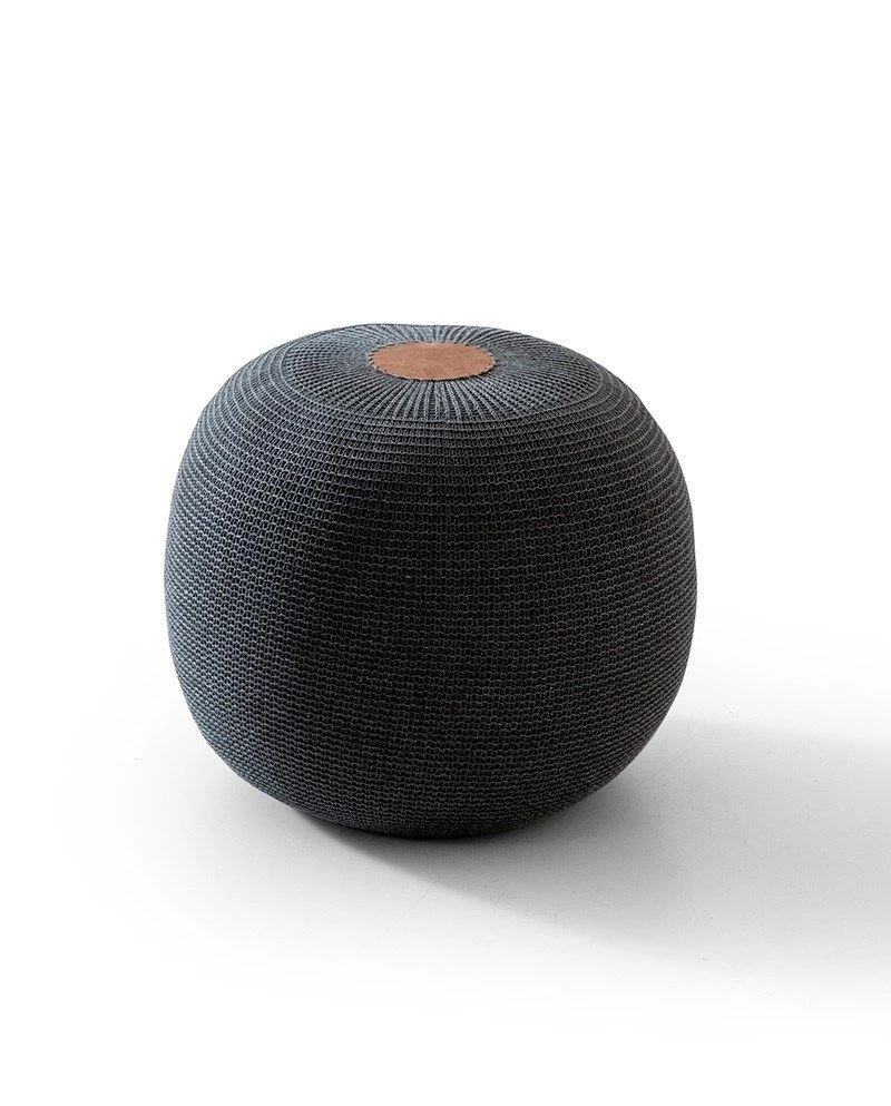 Atelier Del Sofa Poef - 100% Acrylweefsel, Antraciet 3 Atelier Del Sofa Poef - 100% Acrylweefsel, Antraciet - Afbeelding 3