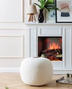 Poef Van Ecru Acrylraster - Atelier Del Sofa -Collectie Woonkamermeubels 248FRN1566 20 202 f539