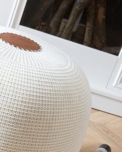 Poef Van Ecru Acrylraster - Atelier Del Sofa -Collectie Woonkamermeubels 248FRN1566 20 203 5b2b