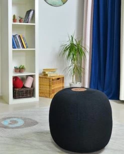 Atelier Del Sofa Poef - 100% Acryl Mesh | Zwart