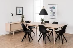 Eetkamerstoel Dima - Lederlook - Zwart