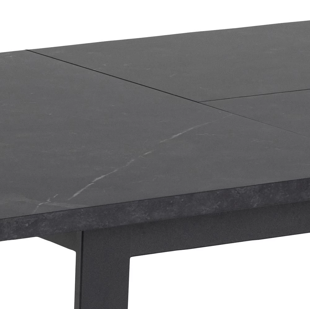 Verlengbare Eettafel Amanda 160<220x90 - Marmer/zwart 4 Verlengbare Eettafel Amanda 160<220x90 - Marmer/zwart - Afbeelding 4