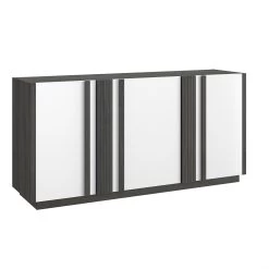 Dressoir Gaston 3 Deuren - Zwart Hout/wit