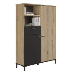 Buffetkast Tando 102cm, 2 Deuren & 1 Lade - Eik/zwart -Collectie Woonkamermeubels 2 TRUST CJ0J MJ0J 16 1J0J230 07 a51d