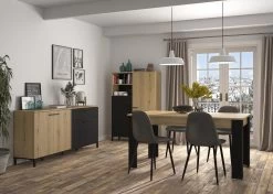 Buffetkast Tando 102cm, 2 Deuren & 1 Lade - Eik/zwart -Collectie Woonkamermeubels 2 TRUST CJ0J MJ0J 16 A 01 4984