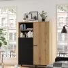 Buffetkast Tando 102cm, 2 Deuren & 1 Lade - Eik/zwart