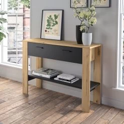 Sidetable Tando 1 Lade - Eik/zwart