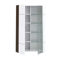 Vitrinekast Tarak 100cm 2 Deuren - Wit/zwart -Collectie Woonkamermeubels 3102000107943 D2 KARAT 3615 VITRINE 1PO 1PG N20 18SA4020 68d9