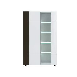 Vitrinekast Tarak 100cm 2 Deuren - Wit/zwart -Collectie Woonkamermeubels 3102000107943 F2 KARAT 3615 VITRINE 1PO 1PG N20 18SA4020 6eb3