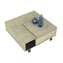 Salontafel Rufus 90x90 Met Verstelbaar Blad - Eik -Collectie Woonkamermeubels 3102000108261 Z9 RUSH 4405 TABLE BASSE RELEV N12 18SB2920 6359