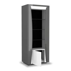 Vitrinekast Teo 70cm 1 Deur - Hoogglans Antraciet/wit -Collectie Woonkamermeubels 3102000108810 D3 TIAGO 3619 VITRINE 1PG N 2 19SA3910 a469