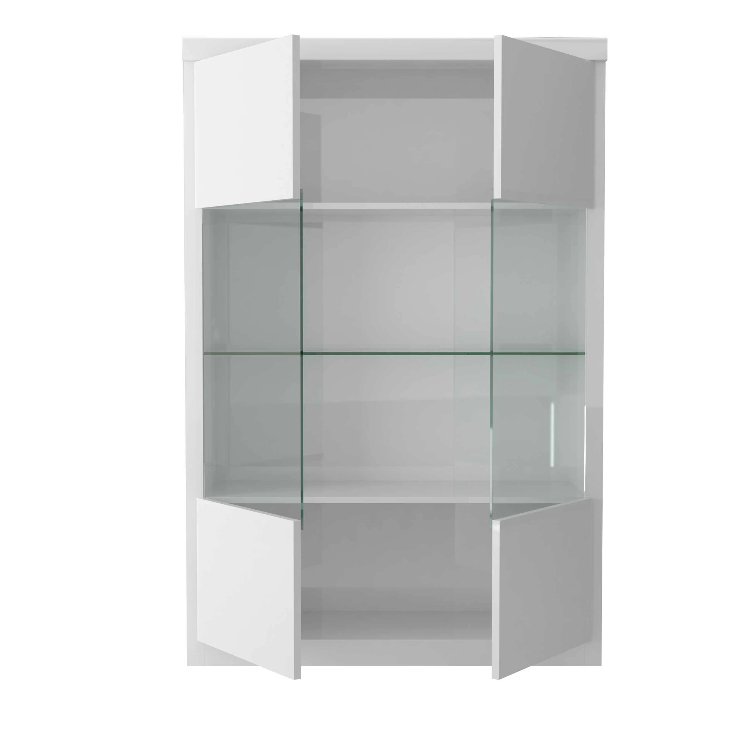 Vitrine Siola 120cm 2 Deuren - Wit 3 Vitrine Siola 120cm 2 Deuren - Wit - Afbeelding 3