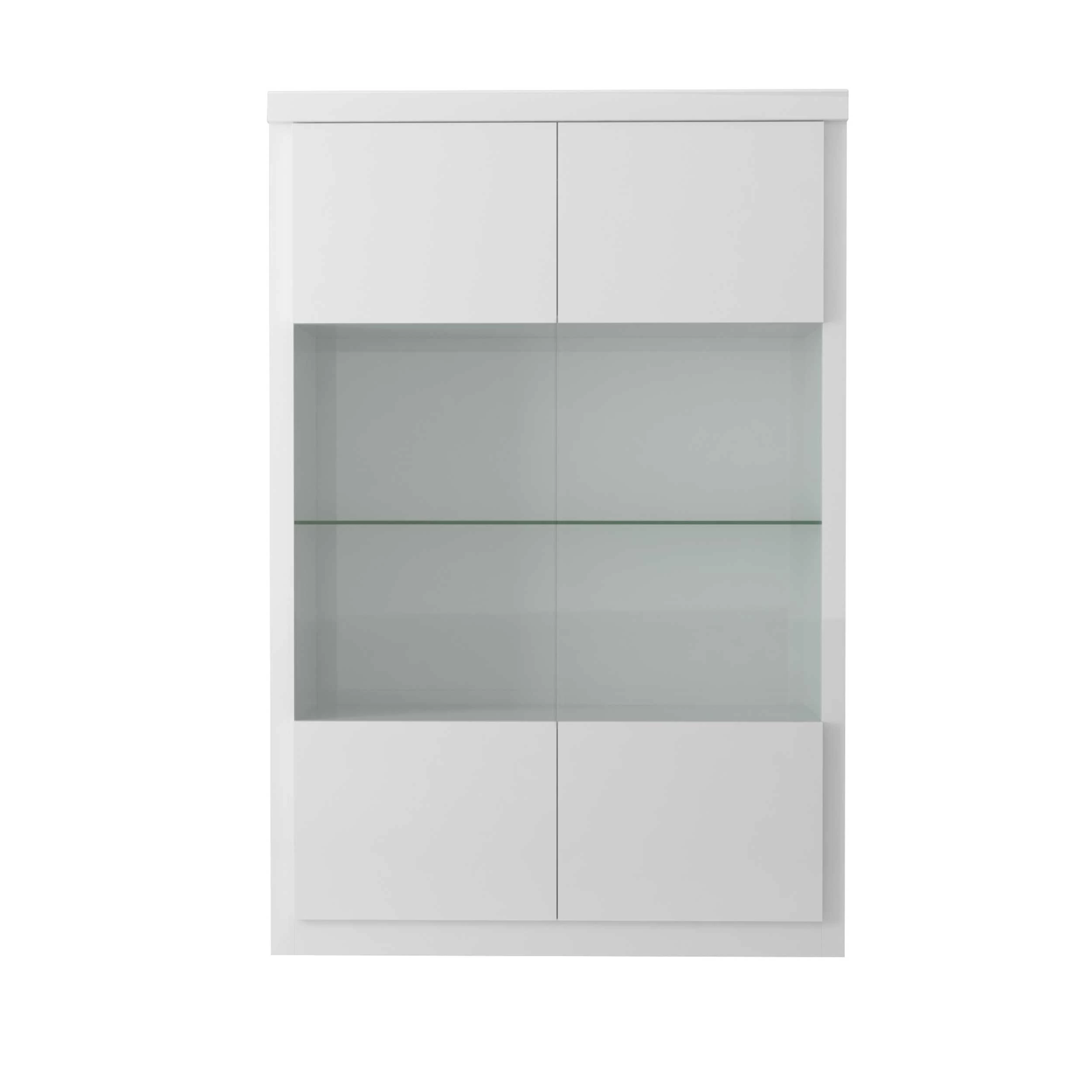 Vitrine Siola 120cm 2 Deuren - Wit 4 Vitrine Siola 120cm 2 Deuren - Wit - Afbeelding 4