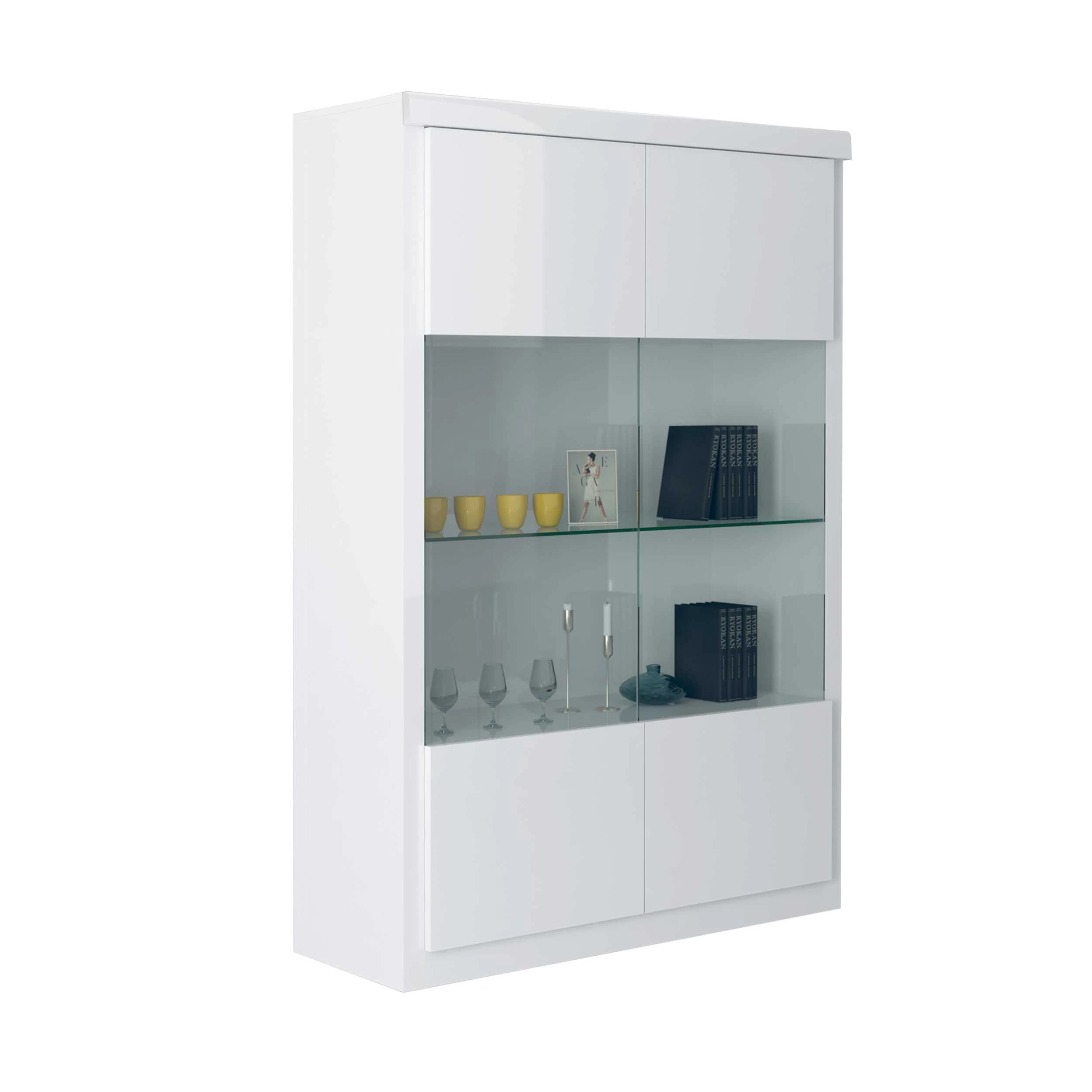 Vitrine Siola 120cm 2 Deuren - Wit 9 Vitrine Siola 120cm 2 Deuren - Wit - Afbeelding 9