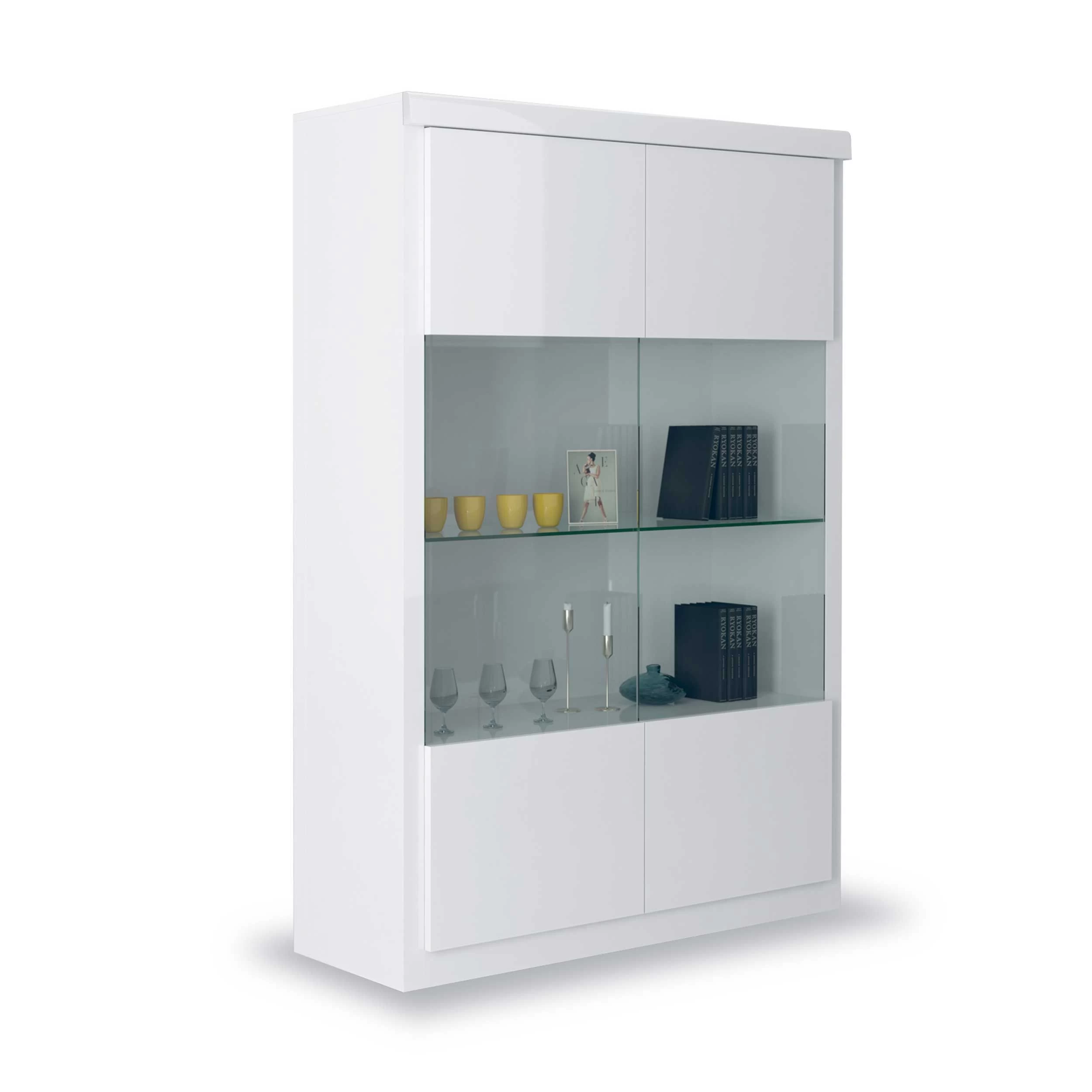 Vitrine Siola 120cm 2 Deuren - Wit 6 Vitrine Siola 120cm 2 Deuren - Wit - Afbeelding 6