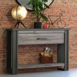 Sidetable Becky 119cm 1 Lade - Grijs