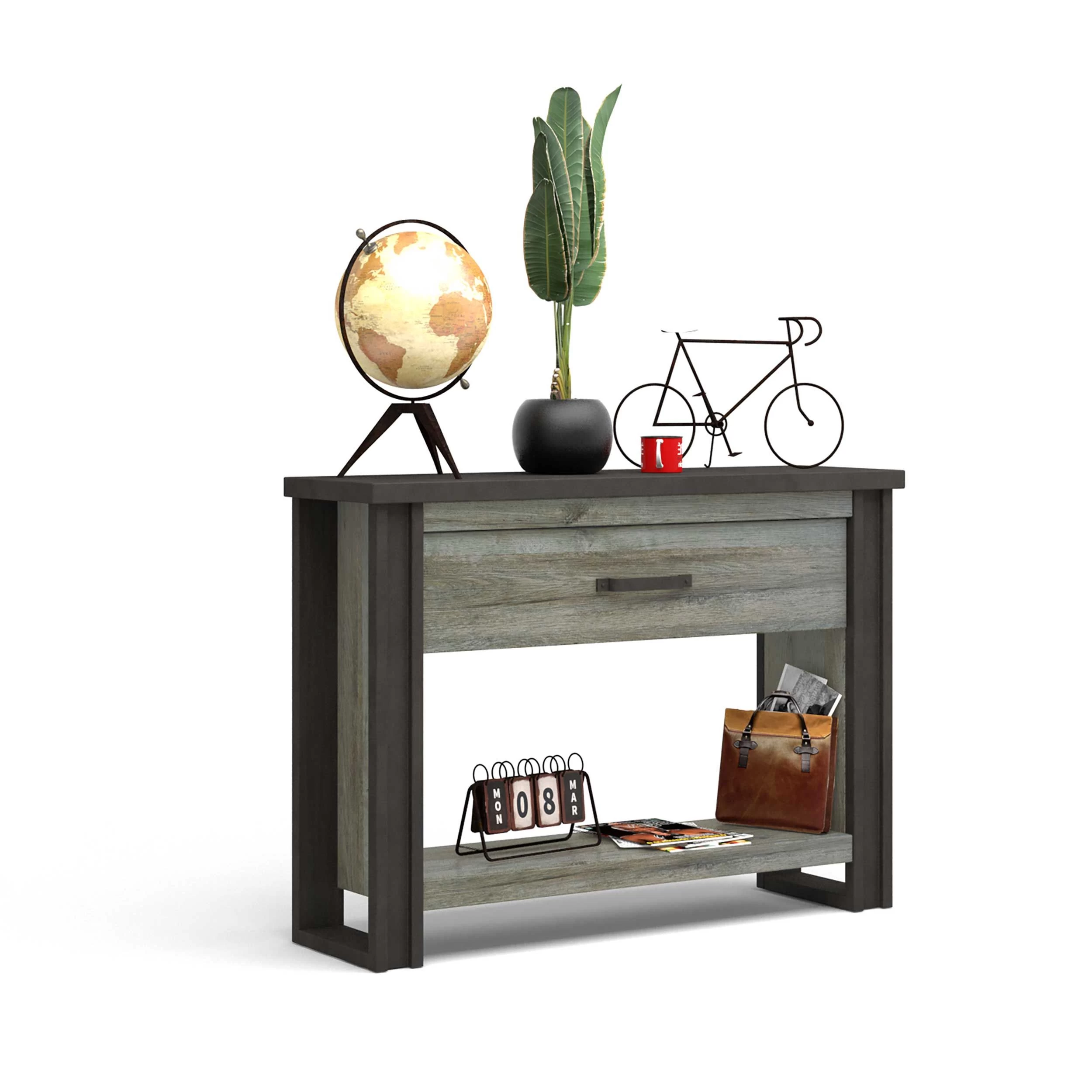 Sidetable Becky 119cm 1 Lade - Grijs 5 Sidetable Becky 119cm 1 Lade - Grijs - Afbeelding 5