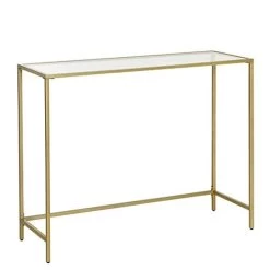 Moderne Gouden Console Tafel Met Gehard Glas, Metalen Frame, Stevig, Verstelbare Voeten 13 Moderne Gouden Console Tafel Met Gehard Glas, Metalen Frame, Stevig, Verstelbare Voeten -Collectie Woonkamermeubels 31rRAbzv1YL. SL500 d6b9
