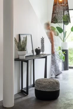 Poef Miami Outdoor Streep Polyester Zwart/wit 9 Poef Miami Outdoor Streep Polyester Zwart/wit -Collectie Woonkamermeubels 34328 B 1c04