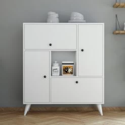 Elegante Multifunctionele Kast Met Muurbevestiging - Wit -Collectie Woonkamermeubels 389MZA1505 20 202 f09f