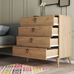 Vella Commode | 100% Melamine | 18mm | 80cm Breedte | Eik -Collectie Woonkamermeubels 389MZA1705 20 203 3372