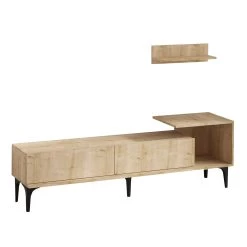 TV-meubel Emerald | 100% Melamine Coating | Eiken | Montage Vereist 9 TV-meubel Emerald | 100% Melamine Coating | Eiken | Montage Vereist -Collectie Woonkamermeubels 393MRD1109 20 203 d206