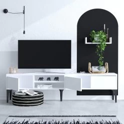 Tv-meubel Emerald | 100% Melamine | Wit | 180x50x30 Cm -Collectie Woonkamermeubels 393MRD1261 20 203 78bf