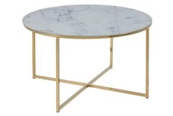 Salontafel Alisma ø80cm - Wit Marmer/ Goud -Collectie Woonkamermeubels 3A886288 0365 4D11 AD93 1F65BD81770B 7327