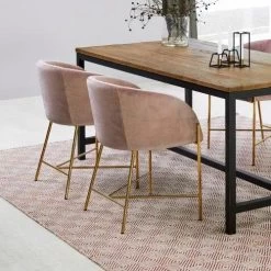 Eetkamerstoel Nelsie - Roze/goud