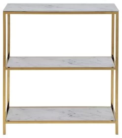 Sidetable Alisma 70x30cm 1 Legplank - Wit Marmer/ Goud -Collectie Woonkamermeubels 3F2BD318 73F2 414B 871F C145408AC171 ef57
