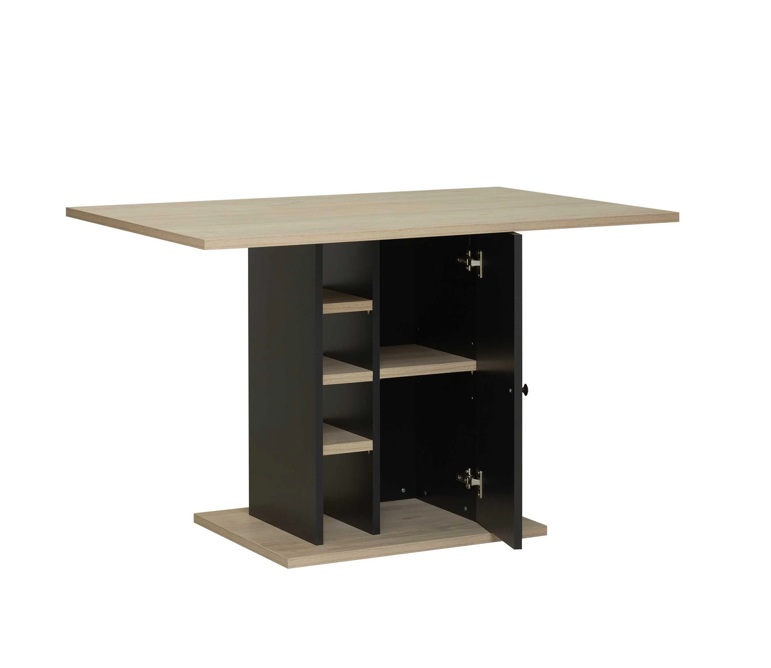 Tafel Luke 120x80 Met Opbergruimte - Kastanje 2 Tafel Luke 120x80 Met Opbergruimte - Kastanje - Afbeelding 2