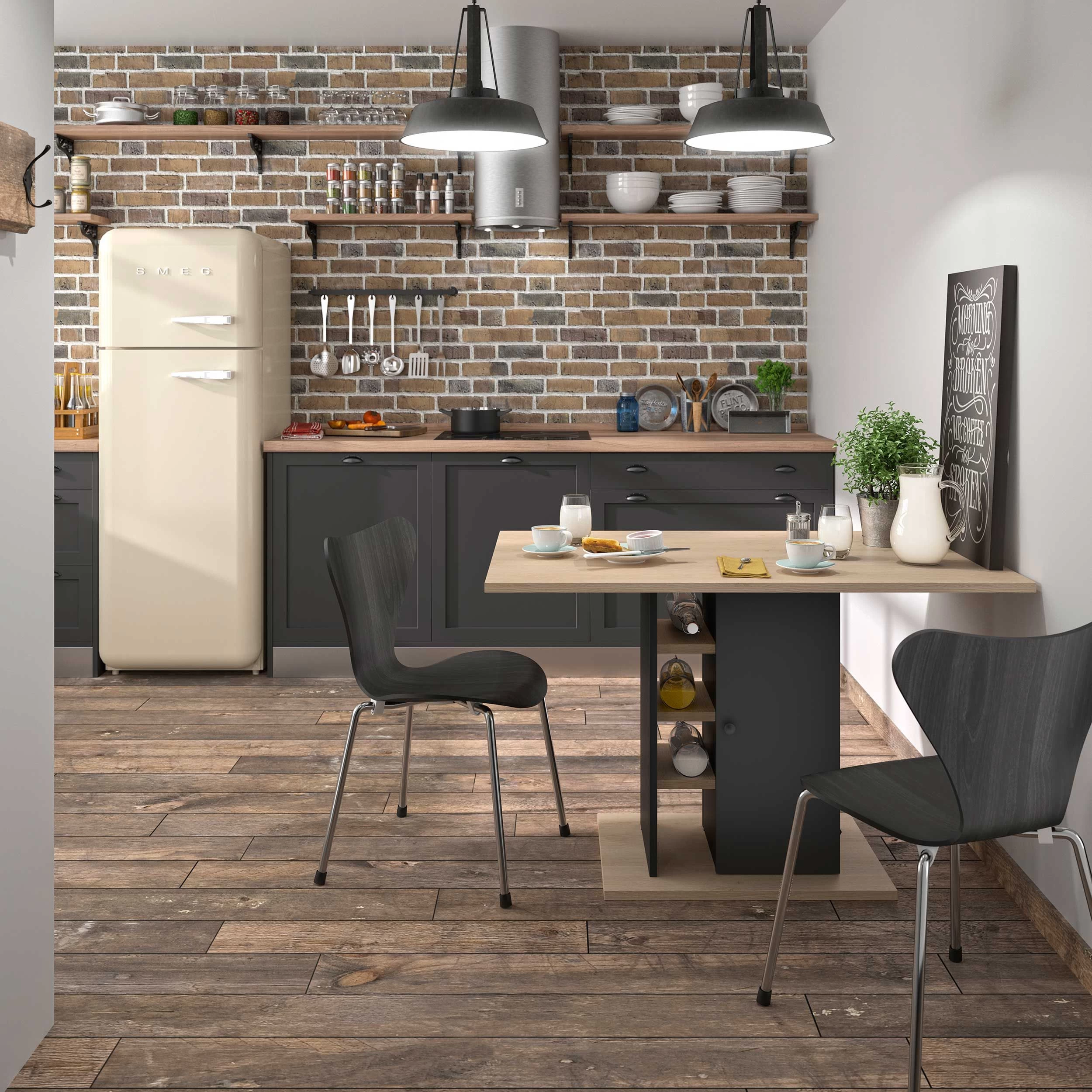 Tafel Luke 120x80 Met Opbergruimte - Kastanje 1 Tafel Luke 120x80 Met Opbergruimte - Kastanje