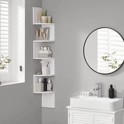 Witte Hoekplank 5 Etages | Zigzag Ontwerp | 20x20x127,5cm 9 Witte Hoekplank 5 Etages | Zigzag Ontwerp | 20x20x127,5cm -Collectie Woonkamermeubels 41UARUX1HkL. SL500 a254