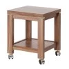 Bijzettafel Op Wielen Anka 35x35cm - Bruin