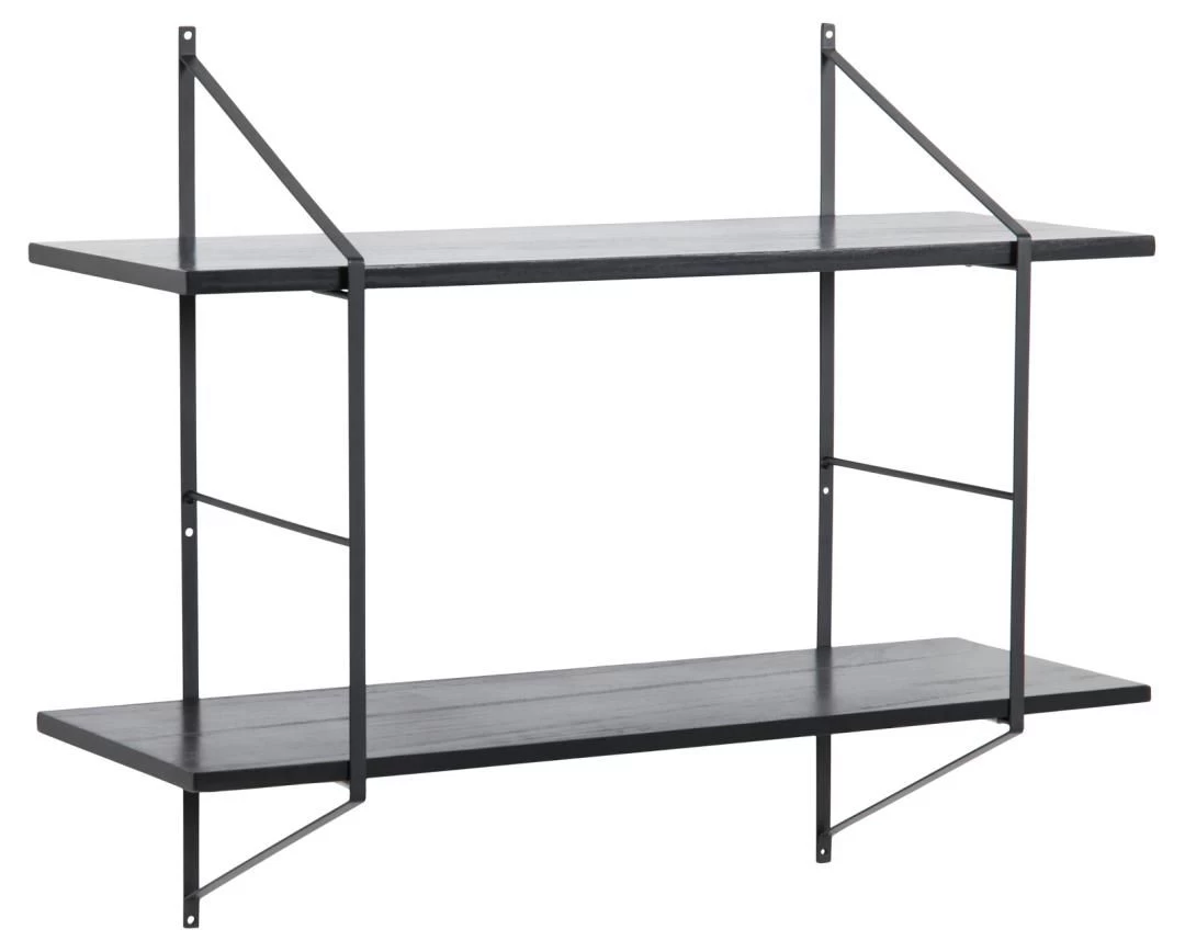 Wandrek Belfast Met 2 Legplanken - Zwart 9 Wandrek Belfast Met 2 Legplanken - Zwart - Afbeelding 9