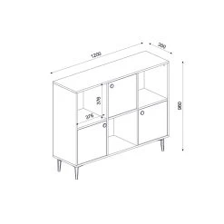 Olivia Dressoir | 100% Melamine |18mm | 120x96x35 | Saffier Eik -Collectie Woonkamermeubels 475OLV1701 20 208 196e