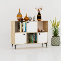 Olivia Dressoir | 100% Melamine |18mm | 120x96x35 | Saffier Eik -Collectie Woonkamermeubels 475OLV1701 4 50c4