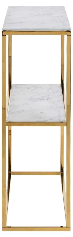 Sidetable Anika 80x26cm 1 Legplank - Wit Marmer/ Goud -Collectie Woonkamermeubels 476BDF8C 3BDF 423B 83FE 1A6ABCB59083 409b