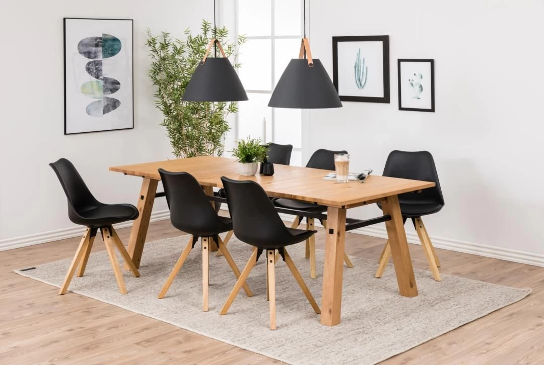 Eetkamerstoel Dima - Lederlook - Zwart/ Bruin 1 Eetkamerstoel Dima - Lederlook - Zwart/ Bruin