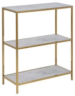 Sidetable Alisma 70x30cm 1 Legplank - Wit Marmer/ Goud -Collectie Woonkamermeubels 4E64A267 1B2C 400E 945E C9608F5EE626 91f7