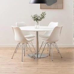 Kuipstoel Irma - Wit/chroom