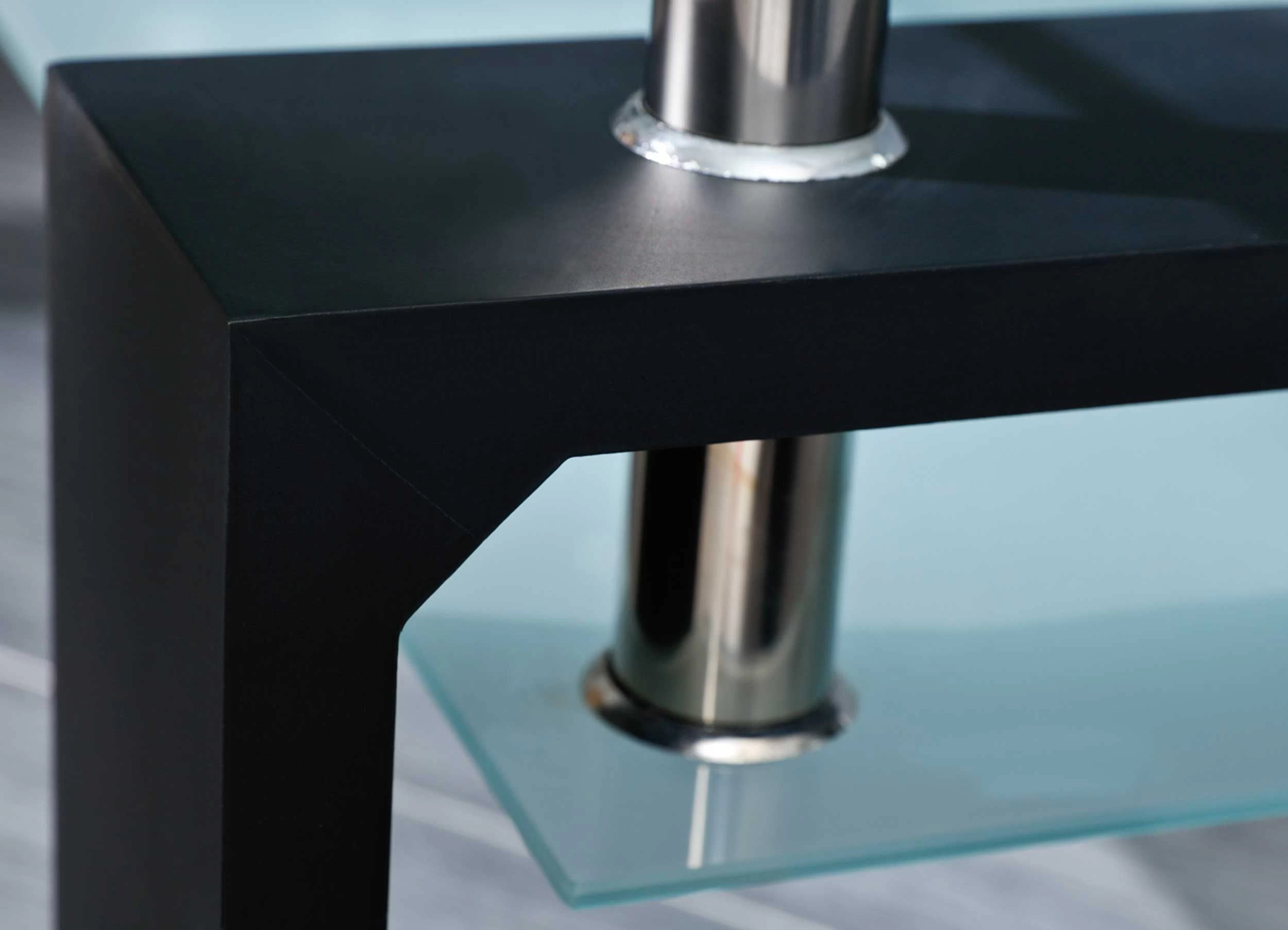 Salontafel Alva Met Glazen Tafelblad - Zwart 4 Salontafel Alva Met Glazen Tafelblad - Zwart - Afbeelding 4