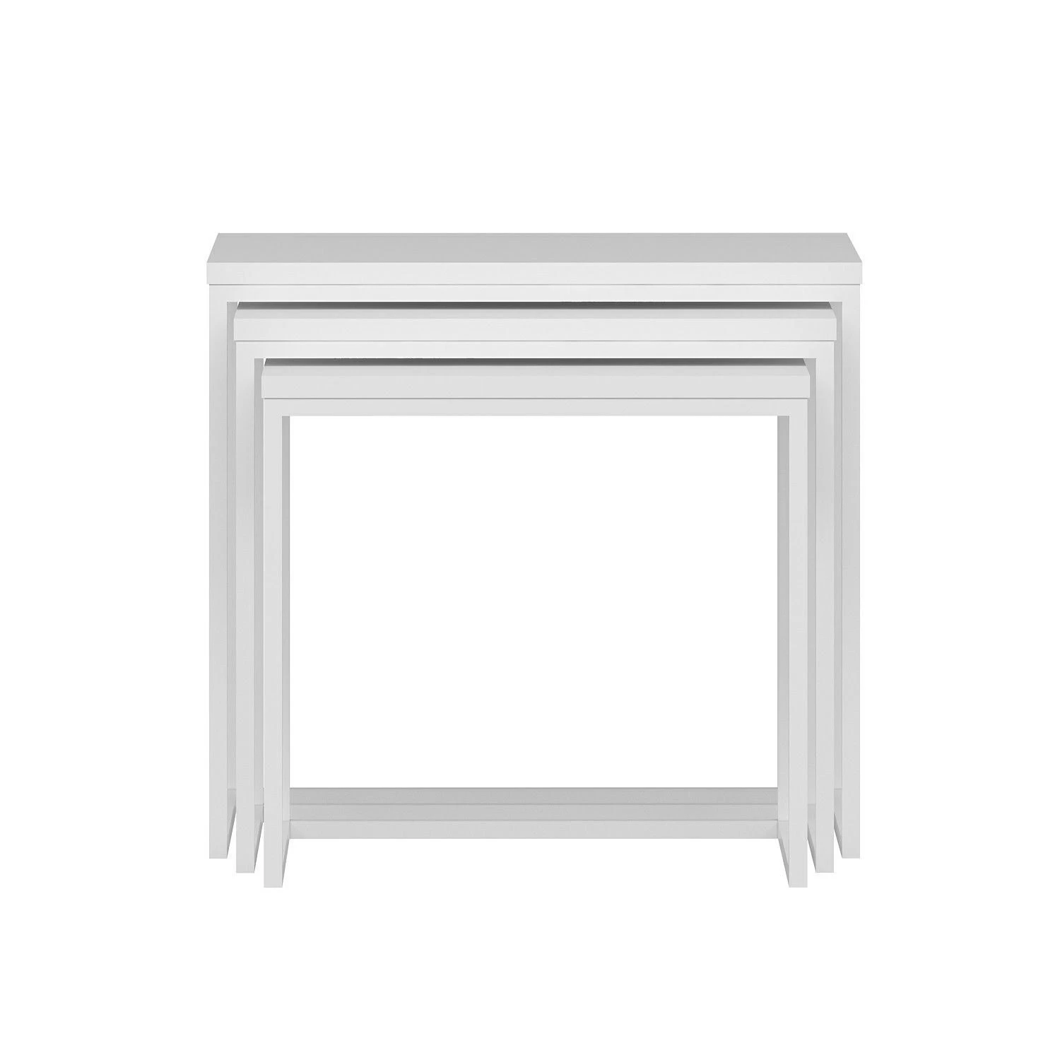 Woody Fashion Nesting Table Set - 3-Delig | Melamine Gecoat | Metalen Frame | Wit 3 Woody Fashion Nesting Table Set - 3-Delig | Melamine Gecoat | Metalen Frame | Wit - Afbeelding 3