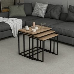 Woody Fashion 3-delige Nesting Tables | 100% Melamine Gecoat | Walnoot 14 Woody Fashion 3-delige Nesting Tables | 100% Melamine Gecoat | Walnoot -Collectie Woonkamermeubels 506MNR1207 20 203 7be5