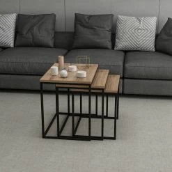 Woody Fashion 3-delige Nesting Tables | 100% Melamine Gecoat | Walnoot 13 Woody Fashion 3-delige Nesting Tables | 100% Melamine Gecoat | Walnoot -Collectie Woonkamermeubels 506MNR1207 20 204 c150