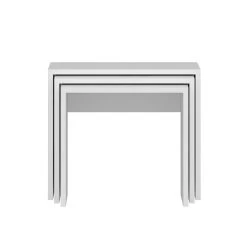 Modieuze Woody Nesting Table Set: 3P, Melamine Gecoat, Wit -Collectie Woonkamermeubels 506MNR1214 20 206 9333