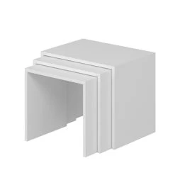 Modieuze Woody Nesting Table Set: 3P, Melamine Gecoat, Wit -Collectie Woonkamermeubels 506MNR1214 20 207 bd37