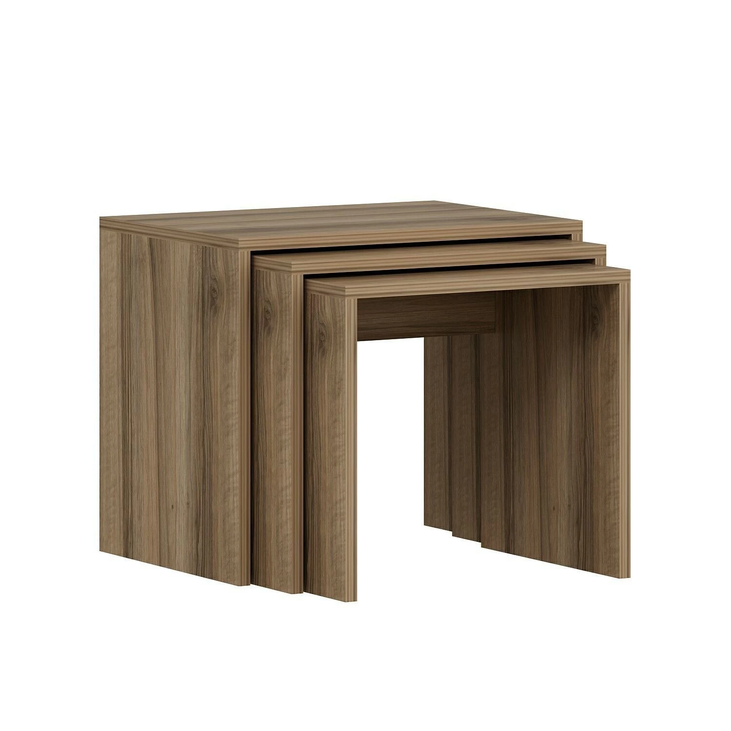 Woody Fashion Nesting Tables (3 Stuks) | 100% Melamine | Walnoot 5 Woody Fashion Nesting Tables (3 Stuks) | 100% Melamine | Walnoot - Afbeelding 5