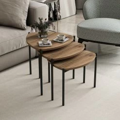 Stijlvolle Woody Fashion Nesting Table - Walnoot | 3-delige Set 19 Stijlvolle Woody Fashion Nesting Table - Walnoot | 3-delige Set -Collectie Woonkamermeubels 506MNR1225 20 202 0714