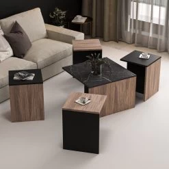 WoodyFashion Nesting Table Set | 5Pcs | Melamine Gecoat |18mm | 60x42x60cm | 35x47x35cm | Eiken Zwart 13 WoodyFashion Nesting Table Set | 5Pcs | Melamine Gecoat |18mm | 60x42x60cm | 35x47x35cm | Eiken Zwart -Collectie Woonkamermeubels 506MNR1235 20 204 cbd9